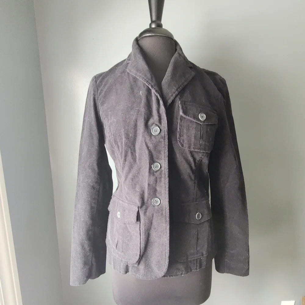 Lands' End Corduroy Black Blazer